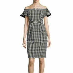 Nanette Lepore Women Dress Sz 10 Checkered-gingham Tailored High Waist Lined